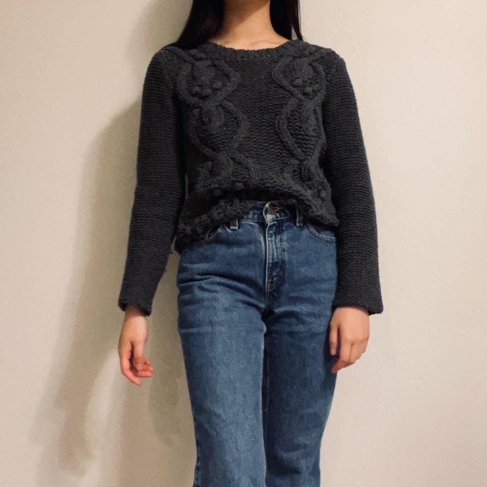 Anthropologie Hazel cable knit earth tone acrylic sweater